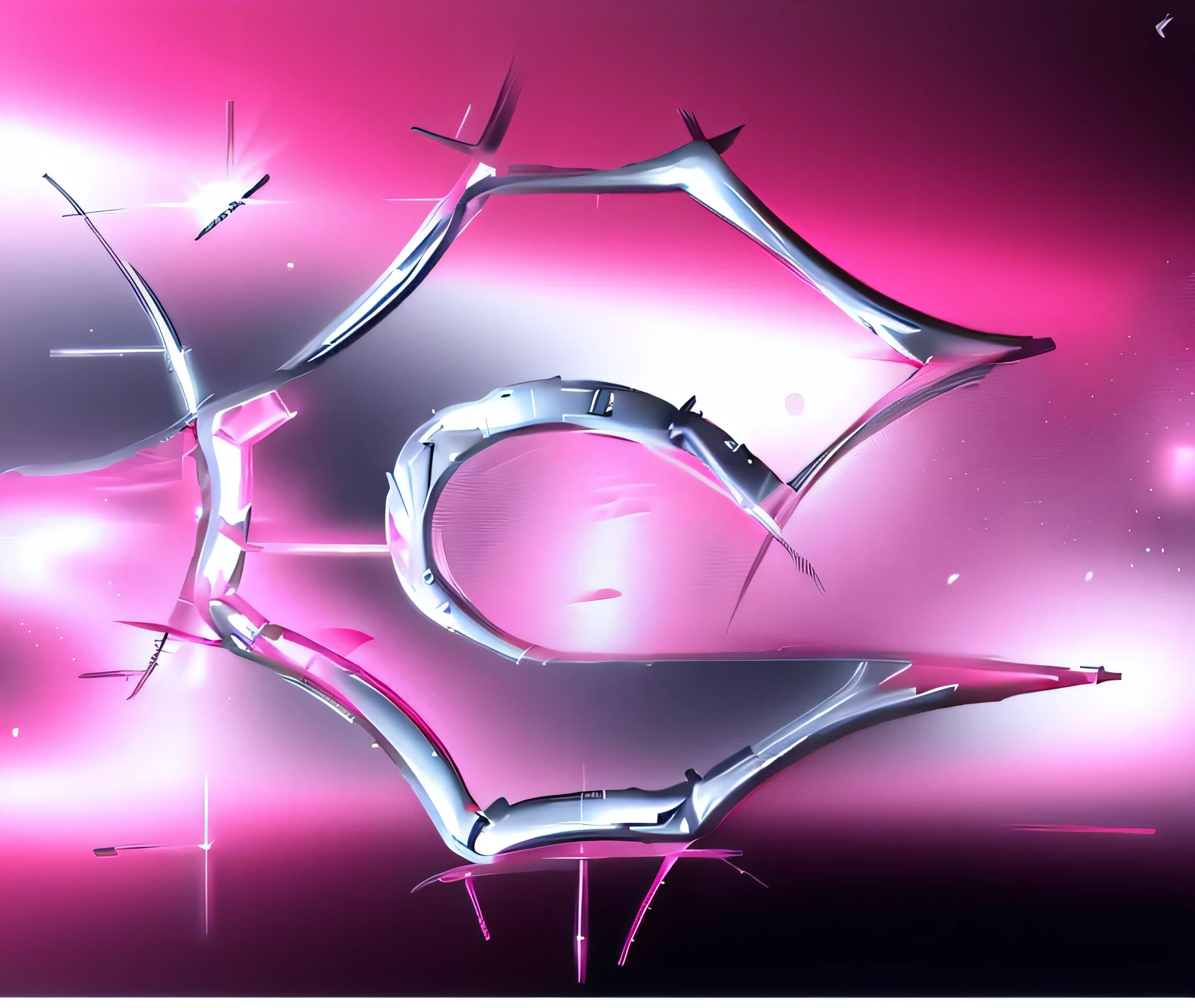 silver and pink logo, logotipo, letter C, y2k logo, y2k graphics, 2000s, year 2000, vintage effect, branding, high quality, chrome, silver, details, Korean aesthetic, y2k pink, chrome butterfly, butterflies pink chrome with silver, light pink, pastel pink