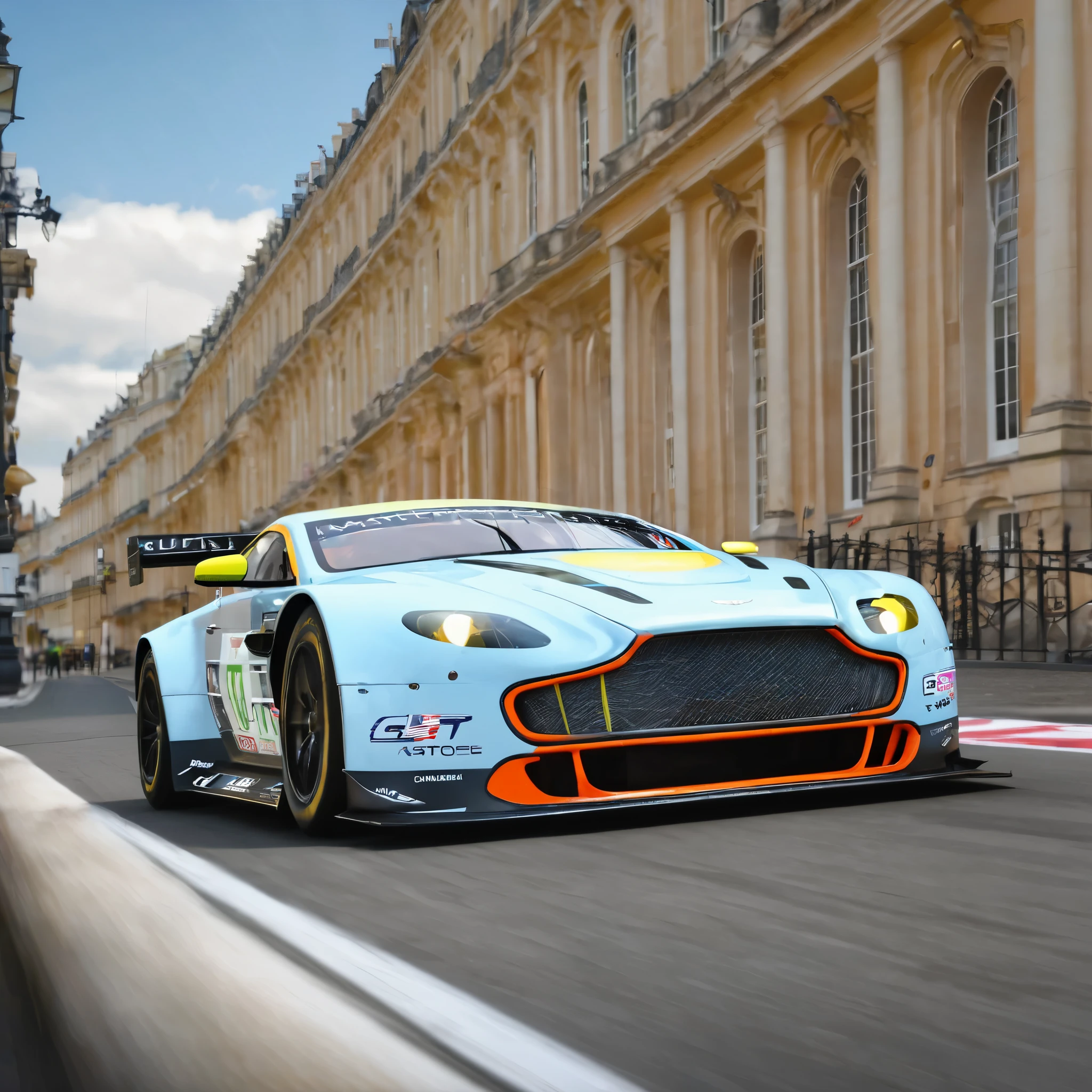 masterpiece, best quality, aston martin v8 vantage gte, 4k, UHD, HDR, highres, ray tracing, ccurate