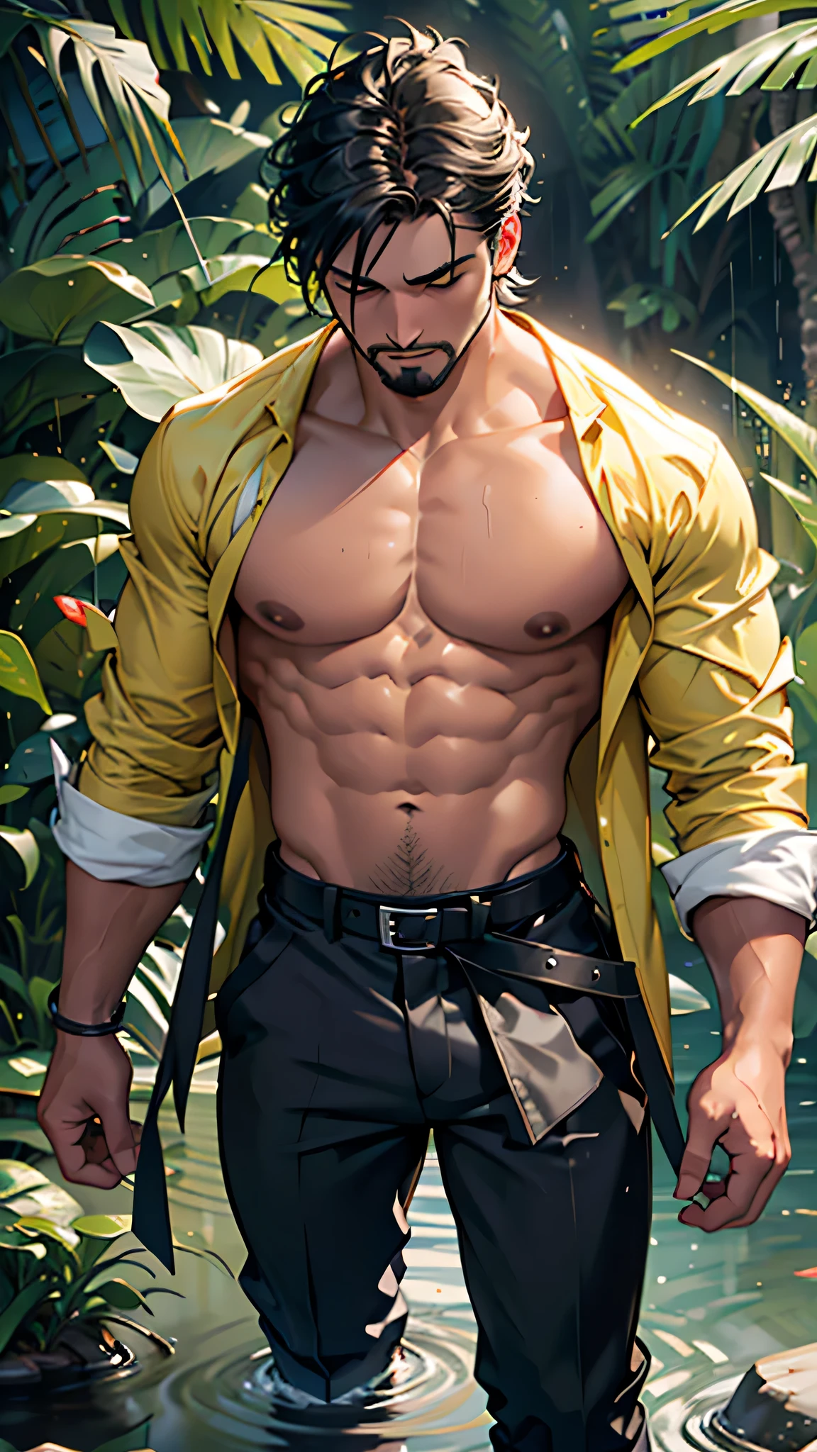 puntaje_9, puntaje_8_arriba, puntaje_7_arriba, (pelo blanco, Cabello desordenado salvaje, arribaper body, sin camisa, ropa ajustada, estoico, grave, barbarian, guerrero, homosexuales, homoerotic, bara, yaoi, solo male, personaje), ((big pectorales, fancy, bosque, desierto, Pecho desnudo, sin camisa, cinturones, capa de piel, arrugas, barba, pelo largo, long barba, peludo, macho maduro, adulto, de edad mediana, escabroso, varonil)) (mejor calidad, 8k, fotorrealista:2.0), (solo),(one male:2.0),(hombres negros:1.5),(hombre negro sin camisa),(hombres de pelo corto),(hombres negros hairstyle),(muscular),(parece muy joven),(cuerpo limpio),(Calzoncillos blancos:1.5),(Ecstasy with incredible orgasms),(elevation),(sexual excitement),(virgen masculina) (1 macho adulto),A high resolution, sharp focus, obra maestra de pixiv, ((Detalles complicadouy detallado, moreno ,Upper body with multiple views,Suit pants view, 1 hombre,Is shy,orinar en las piernaeando,La orina corre por los muslos.,avergonzado,regocijado,is in shock,panicking,preocuparse,A small puddle of your own urine forms around your feet.,cuerpo completoesbiano,se arrodilla en el suelo,Con muchas ganas de orinar,It is uncomfortable,Mojate,Urine discharge, entrepierna sudorosa,empapado,Lluvia,la camisa esta empapada,(A gesture of supplication),blue color eyes(ojos brillando), pelo gris corto,Camisa blanca,Usa una corbata,Wearing a belt,Black suit pants,breathe through,mirar desde abajo