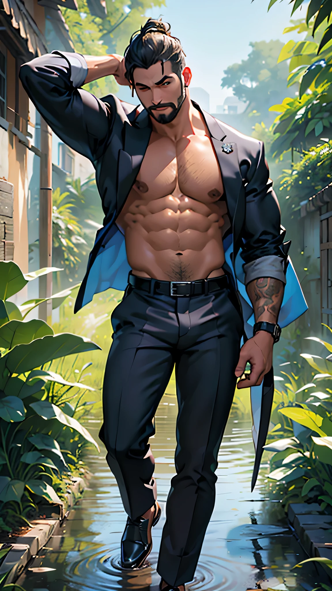 puntaje_9, puntaje_8_arriba, puntaje_7_arriba, (pelo blanco, Cabello desordenado salvaje, arribaper body, sin camisa, ropa ajustada, estoico, grave, barbarian, guerrero, homosexuales, homoerotic, bara, yaoi, solo male, personaje), ((big pectorales, fancy, bosque, desierto, Pecho desnudo, sin camisa, cinturones, capa de piel, arrugas, barba, pelo largo, long barba, peludo, macho maduro, adulto, de edad mediana, escabroso, varonil)) (mejor calidad, 8k, fotorrealista:2.0), (solo),(one male:2.0),(hombres negros:1.5),(hombre negro sin camisa),(hombres de pelo corto),(hombres negros hairstyle),(muscular),(parece muy joven),(cuerpo limpio),(Calzoncillos blancos:1.5),(Ecstasy with incredible orgasms),(elevation),(sexual excitement),(virgen masculina) (1 macho adulto),A high resolution, sharp focus, obra maestra de pixiv, ((Detalles complicadouy detallado, moreno ,Upper body with multiple views,Suit pants view, 1 hombre,Is shy,orinar en las piernaeando,La orina corre por los muslos.,avergonzado,regocijado,is in shock,panicking,preocuparse,A small puddle of your own urine forms around your feet.,cuerpo completoesbiano,se arrodilla en el suelo,Con muchas ganas de orinar,It is uncomfortable,Mojate,Urine discharge, entrepierna sudorosa,empapado,Lluvia,la camisa esta empapada,(A gesture of supplication),blue color eyes(ojos brillando), pelo gris corto,Camisa blanca,Usa una corbata,Wearing a belt,Black suit pants,breathe through,mirar desde abajo
