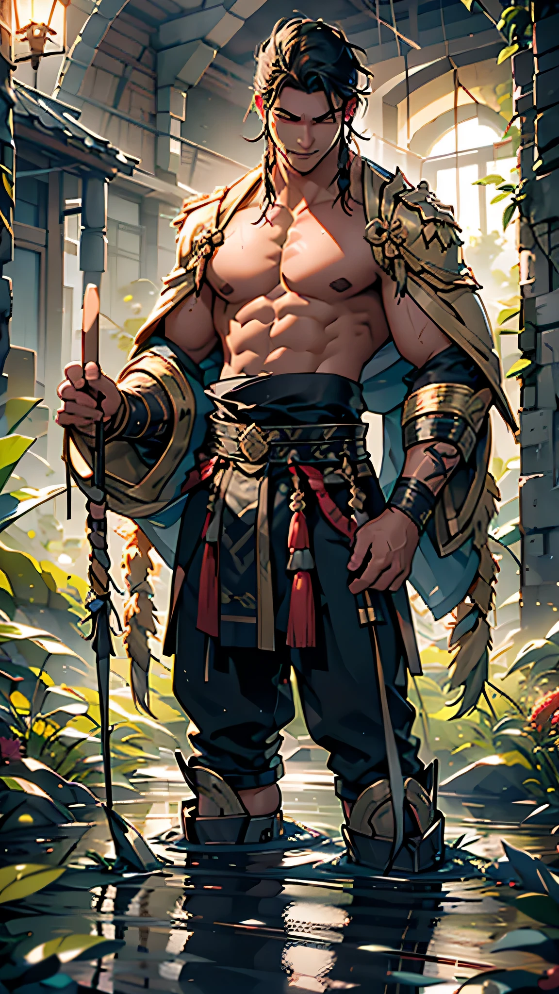 puntaje_9, puntaje_8_arriba, puntaje_7_arriba, (pelo blanco, Cabello desordenado salvaje, arribaper body, sin camisa, ropa ajustada, estoico, grave, barbarian, guerrero, homosexuales, homoerotic, bara, yaoi, solo male, personaje), ((big pectorales, fancy, bosque, desierto, Pecho desnudo, sin camisa, cinturones, capa de piel, arrugas, barba, pelo largo, long barba, peludo, macho maduro, adulto, de edad mediana, escabroso, varonil)) (mejor calidad, 8k, fotorrealista:2.0), (solo),(one male:2.0),(hombres negros:1.5),(hombre negro sin camisa),(hombres de pelo corto),(hombres negros hairstyle),(muscular),(parece muy joven),(cuerpo limpio),(Calzoncillos blancos:1.5),(Ecstasy with incredible orgasms),(elevation),(sexual excitement),(virgen masculina) （1 macho adulto），A high resolution， sharp focus， obra maestra de pixiv， （（Detalles complicadouy detallado， moreno ，Upper body with multiple views，Suit pants view， 1 hombre，Is shy，orinar en las piernaeando，La orina corre por los muslos.，avergonzado，regocijado，is in shock，panicking，preocuparse，A small puddle of your own urine forms around your feet.，cuerpo completoesbiano，se arrodilla en el suelo，Con muchas ganas de orinar，It is uncomfortable，Mojate，Urine discharge， entrepierna sudorosa，empapado，Lluvia，la camisa esta empapada，（A gesture of supplication），blue color eyes（ojos brillando）， pelo gris corto，Camisa blanca，Usa una corbata，Wearing a belt，Black suit pants，breathe through，mirar desde abajo