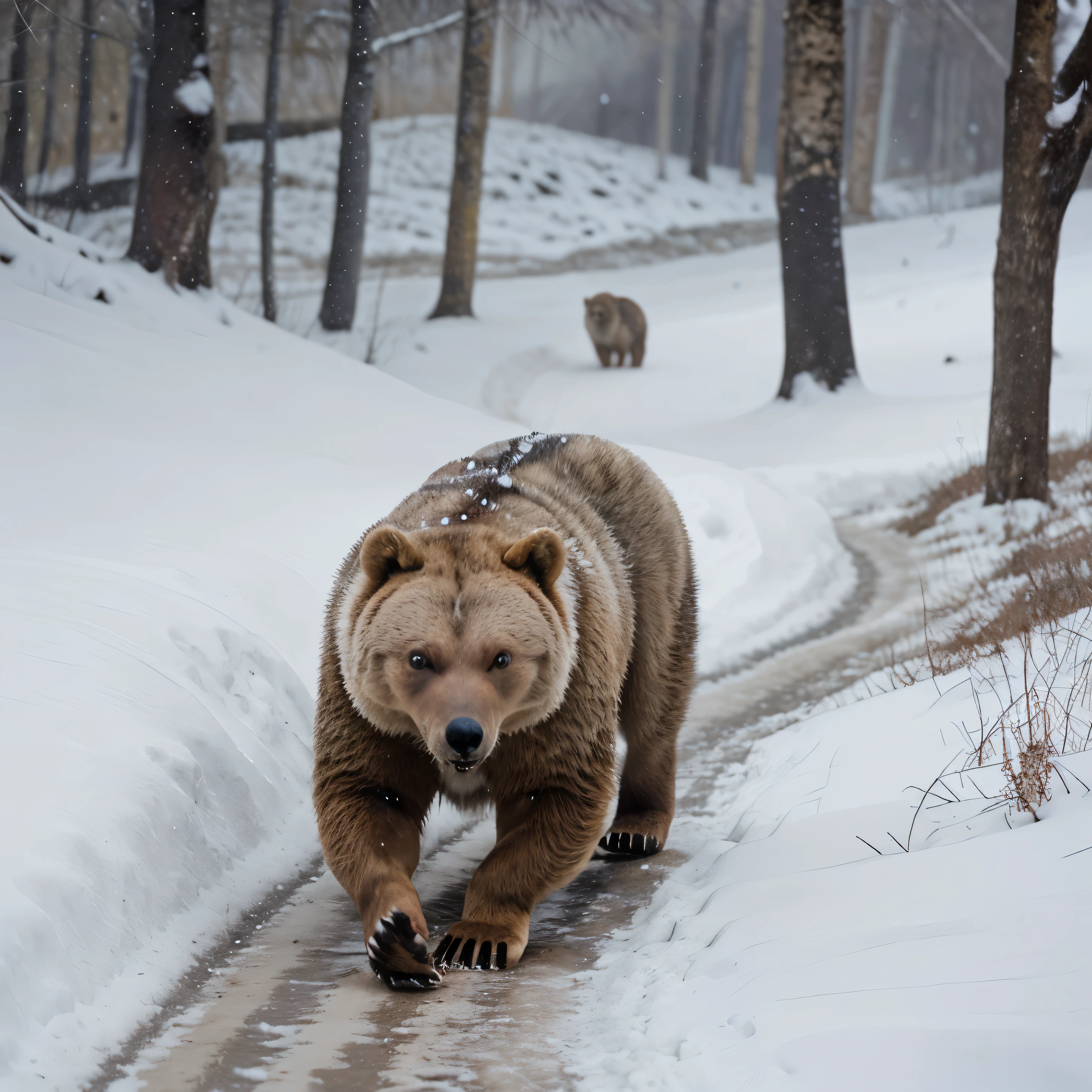 Correndo do urso da neve 