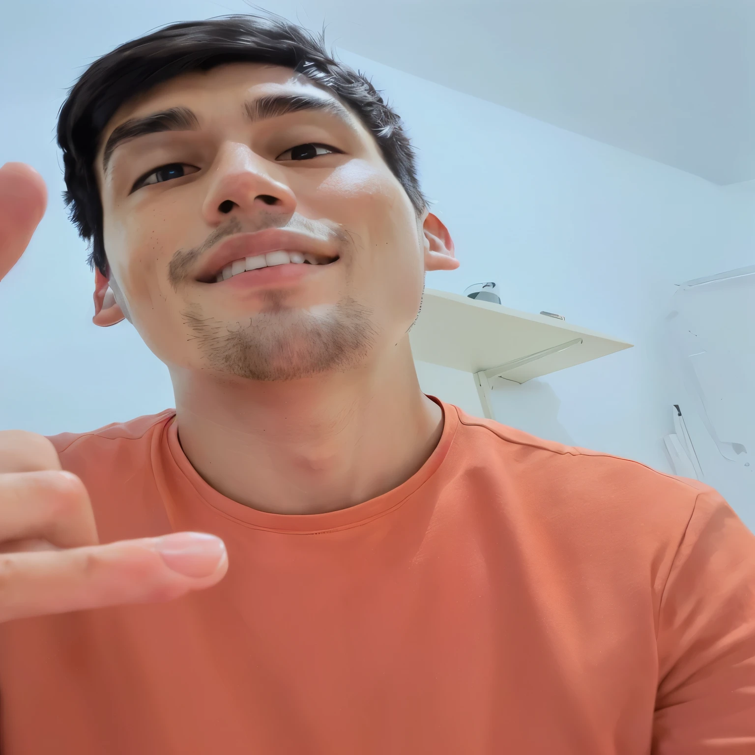 Hay un hombre que sostiene un cepillo de dientes en la mano, 8k selfie photography, low quality video, foto frontal, disparado con gopro9, selfie shot straight at angle, mostrando la frente, piel sudorosa goteando por la cara, imagen de muy muy baja calidad, desde 8k mate, facing the camera directly, selfie de un hombre, cara ancha bien afeitada, pointing at the camera