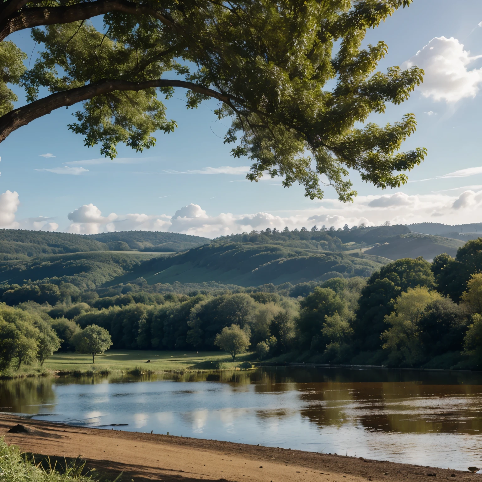 A landscape full of trees, water care and co2 emission