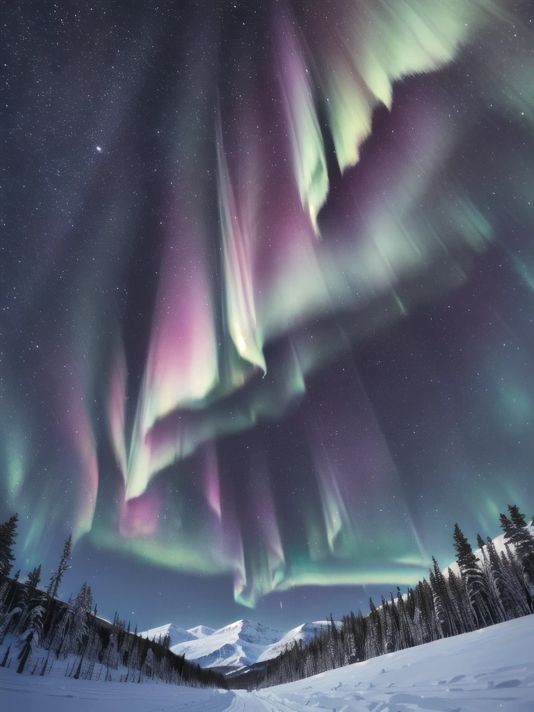Aurora in the mountains