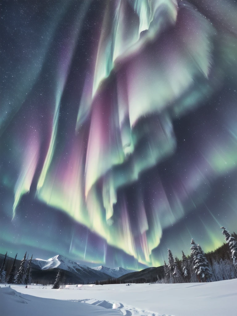 Aurora in the mountains