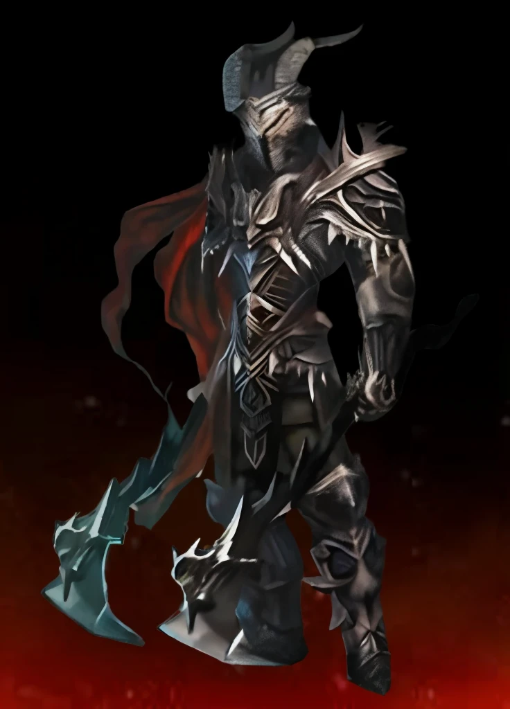 a close up of a person in armor with a sword