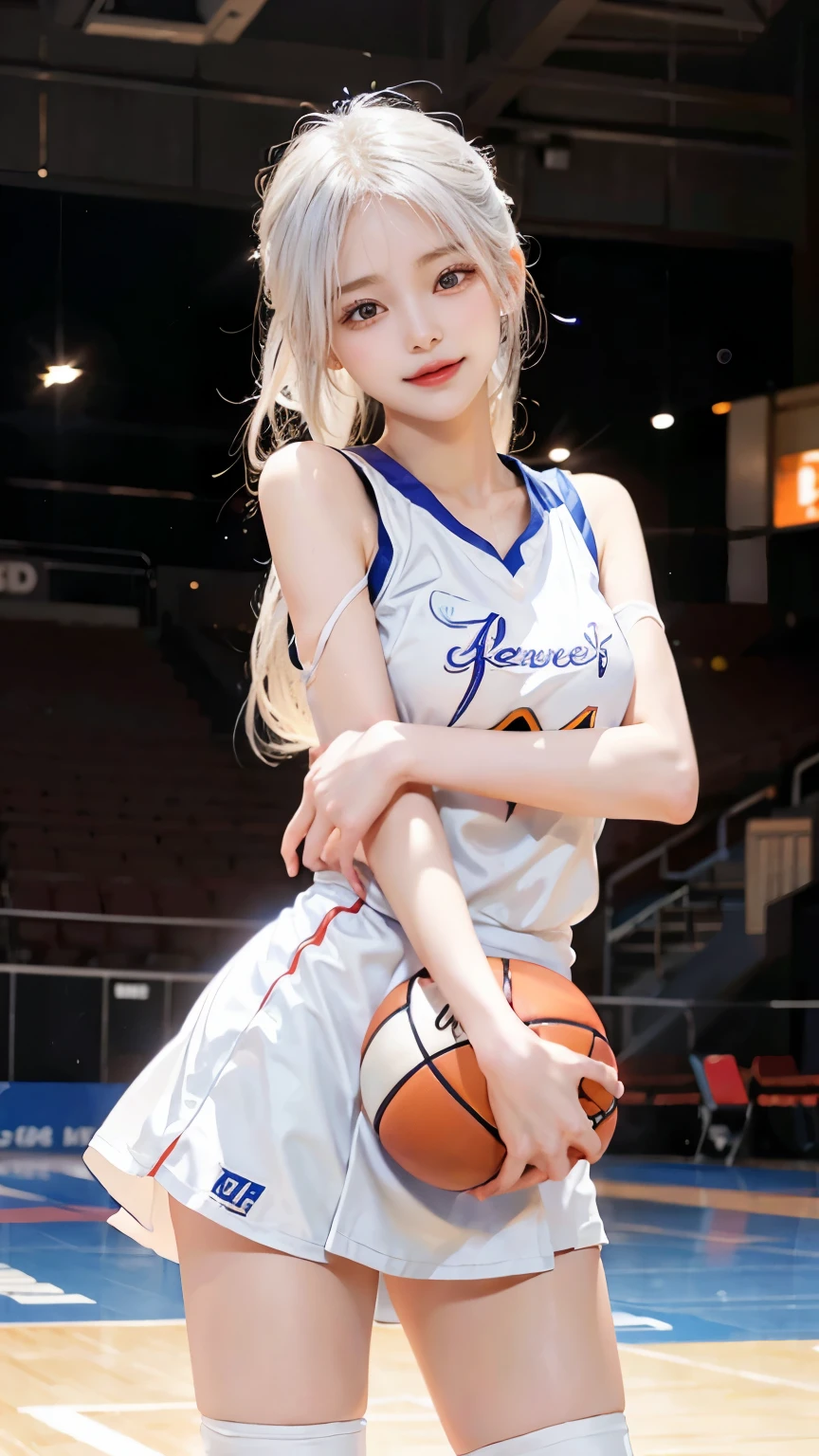 Please draw a beautiful girl with white hair playing on the basketball court.。She has a basketball、She faces the viewer with a confident smile.。White hair fluttering in the wind、I am one with her playing.。
She wears、Stylish basketball uniform。The uniform accentuates her beautiful figure.、Allows freedom of movement。Her pose is full of confidence.、I can feel the passion for playing basketball.。
Her gaze is serious、It represents the fighting spirit to win.。Her beautiful white hair fluttering in the wind、That figure shines on the basketball court.。Her smile shows confidence and joy in victory.、Inspiring teammates and fans。
This beautiful basketball girl、With playing basketball、I fight with confidence and passion.。her appearance、Combining the charm and beauty of sports、It is a fascinating sight that captures the hearts of viewers.。
