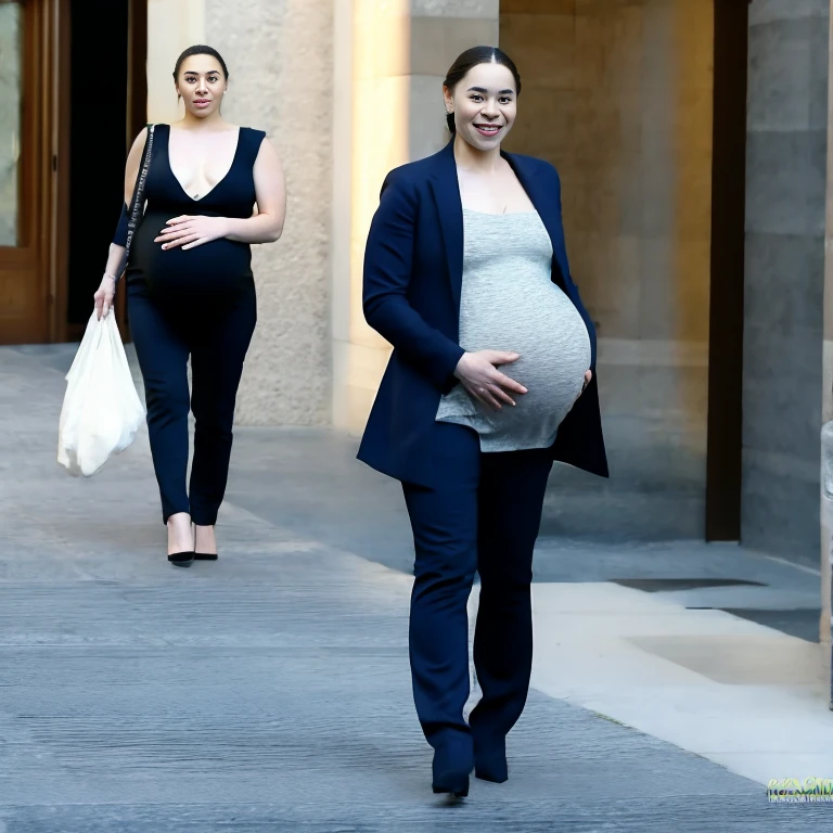 solo extremely pregnant Emilia Clarke full body alone