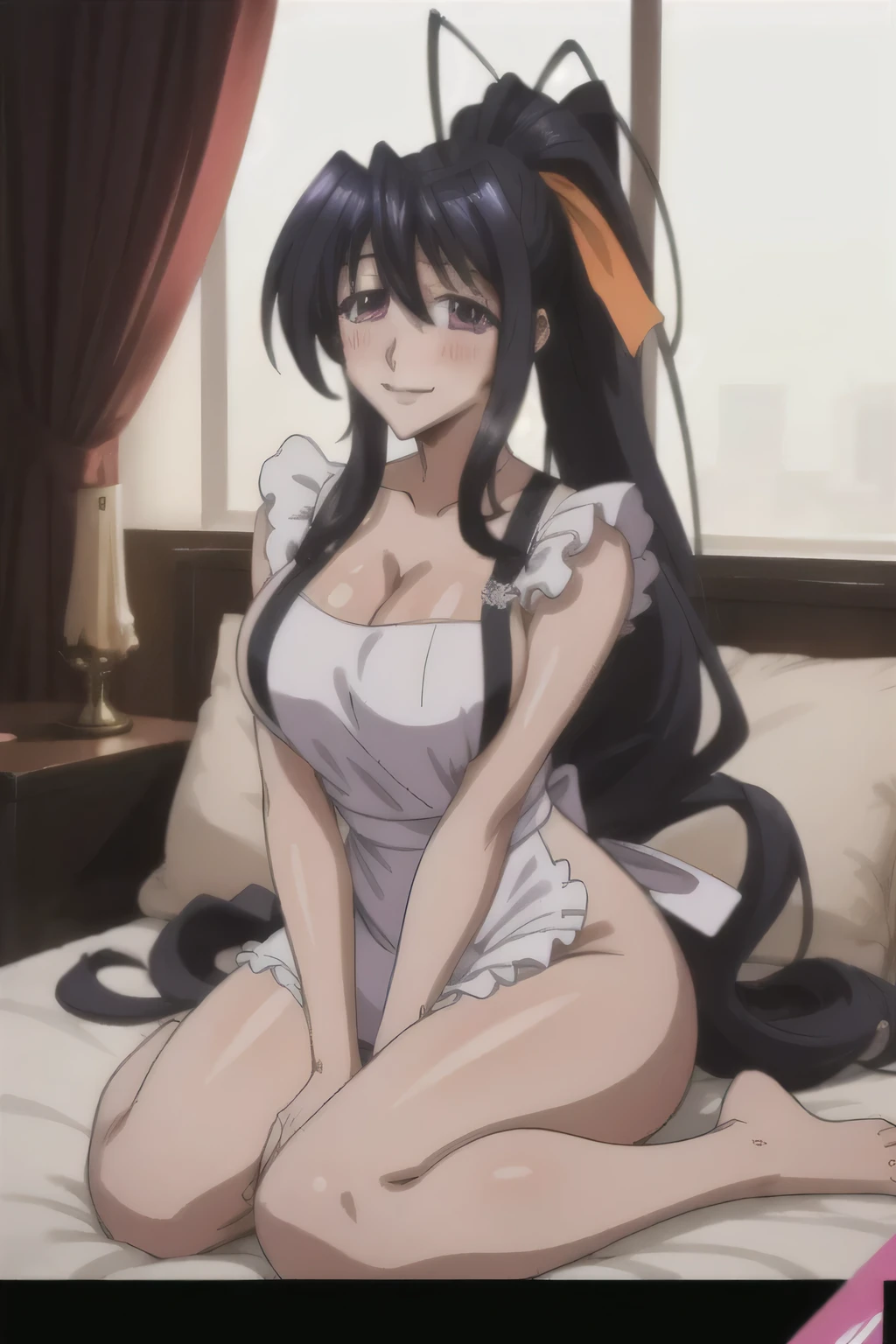 Himejima Akeno、Long Hair、(draw the eyes:1.2)、one person
、blush、smile
、Embarrassing、Comforting
、Sit down
、Apron appearance
、(highest quality)
、(Fine skin:1.3)


