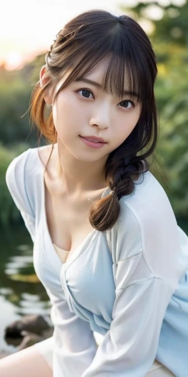 ((Highest quality)), ((masterpiece)), (detailed),Perfect Face,Japanese,landscape,Beauty,Small cleavage,cute