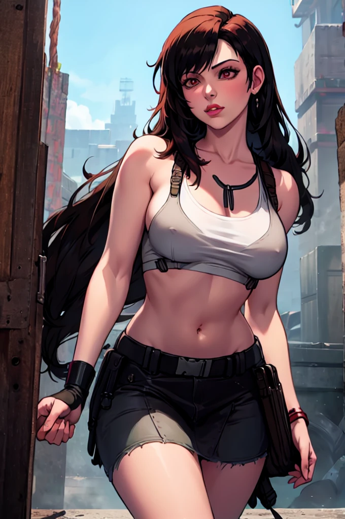 Tifa Lockhart reimagined as a female solide snake frome metal gear solid 