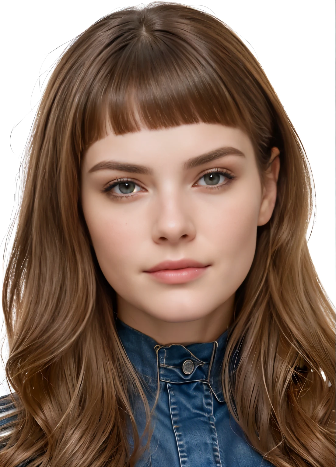 um close de uma mulher com longos cabelos ruivos vestindo uma camisa jeans, hyperrealista teen, realista rosto detalhado, detailed realista face, highly detailed realista face, real rosto detalhado, detailed and realista face, ultra realista face, realista and rosto detalhado, extremely realista face, realista | rosto detalhado, inspirado em Dulah Marie Evans, very realista face, with very highly rosto detalhado