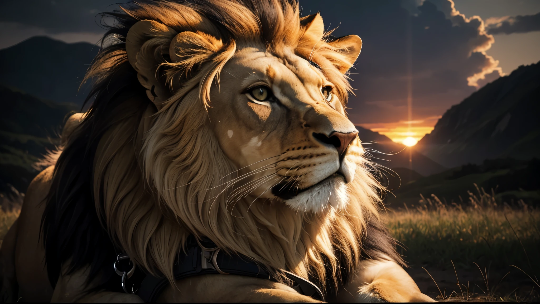 Lion, Divine Lion, naturais, Natureza, Natureza, Linda, renderizado, fotorrealista, UltraHD, 4k, texturasdetalhadas, thunders, sombras detalhadas, cores detalhadas, por do sol, sol se pondo, Sunset, Natureza Linda, Great Divine, por do sol, contraste detalhado, contraste realista, high resolution, cores detalhadas, fogo, eletricidade, divina criatura, 8k, Detailed Realistic, 16K, 8K, HD, contraste detalhado, contraste realista, high resolution, cores detalhadas, fogo, eletricidade, divina criatura, 8k, Detailed Realistic, Elegante,