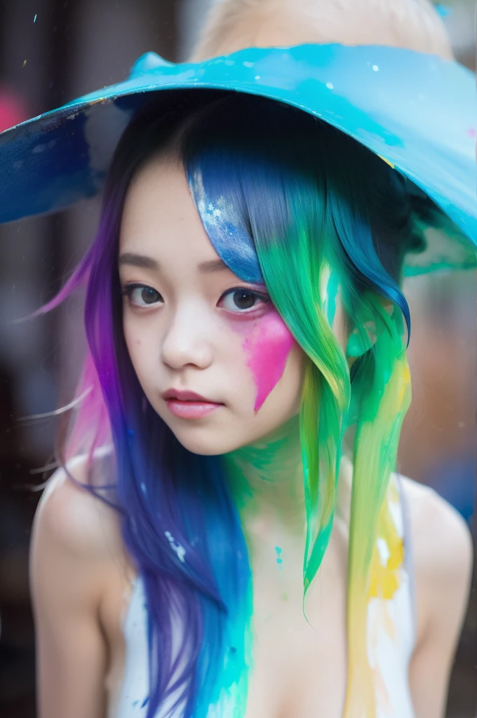 (Level difference:1.8),(Paint collides and splatters on the canvas),(depth of fields),1 The profile of the girl blends into it,(Side face),Open mouth,(Liquid Paint Rainbow Hair:1.1) It is made of paint and、gravity-defying,Thick flow,(Paint Splatter:1.3),Liquid state,stunningly beautiful, masutepiece, Detailed background,Ultra high quality model, Ethereal background,Abstract beauty, explosivevolumetric, Oil Painting,heavy strokes,Romantic lighting,Sub-surface scattering,Lens 135mm,F1.8,Glow,8K,High resolution, Dreamy,Ray tracing,nffsw,god rays,(depth of fields, Ambient lighting, Blurred foreground, blurry backround:1.3)