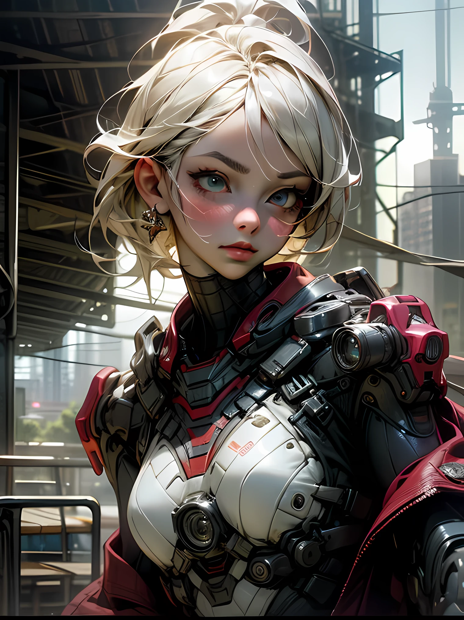 (1 girl:1.3), One, (((Very detailed face)))), ((Very detailed eyes and face)))), beautiful detailed eyes, Body parts__, official art, Unified Wallpaper 8K, Super detailed, Beautiful and Beautiful, Beautiful, masterpiece, Best quality, original, masterpiece, super good photo, Best quality, super high resolution, realistic realism, Sun Ray, full length portrait, amazing beauty, dynamic pose, gentle face, bright eyes, (front), She wears a Spiderman costume., red and black color scheme, spider, highly detailed city roof background, roof, with city view, detailed face, Detailed Complex Busy Background, sloppy, fabulous, milky white, very detailed skin, Realistic skin details, visible pores, clear focus, volumetric fog, 8K UHD, SLR camera, high quality, granularity, Bright skin, photorealism, lomography, a futuristic dystopia metropolis, translucent