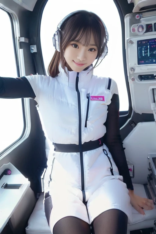 ((NSFW: 1.4)), (acrobatic pose):10,((Detailed face, Professional photography)), ((NSFW, zettai ryouiki, 1 girl)), Ultra-high resolution, (Realistic: 1.4), RAW Photos, highest quality, (PhotoRealistic Stick), concentrated, Soft Light, ((30 years old)), ((Japanese)), (( (Young Face))), (surface), (Depth of written boundary), masterpiece, (Realistic),(inside ISS):3, woman, ,astrovest:2,headphone:2,smartwatch,,bangs, ((1 girl)),(black sleeves):2,(black tights):2,inside spacestation,inside spacecraft,,zero gravity,smile,open leg,blush:1.5,hidden hands,neotech