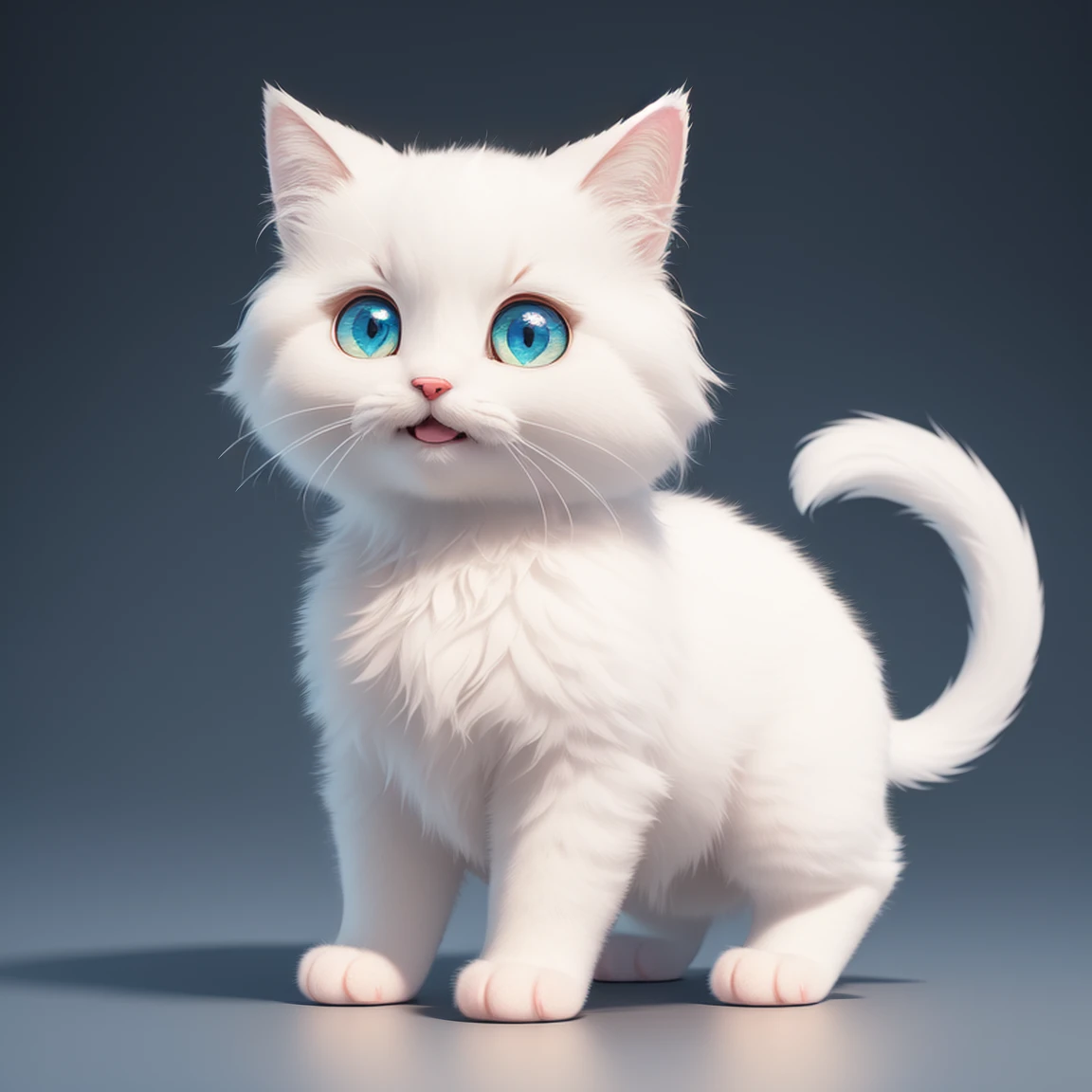 (masterpiece), (best quality), (ultra-detailed), (full body:1.2), (solo), Super cute, Pixar, Baby cat in pajamas, Big bright eyes, Fluffy, Smile, Delicate and fine, Fairy tales, Incredibly high detailed, Pixar style, Bright color palette, Natural light, Simple background with pure color, Octane render, Trending on Artstation, Gorgeous, Ultra wide angle, 8k, HD, Realistic