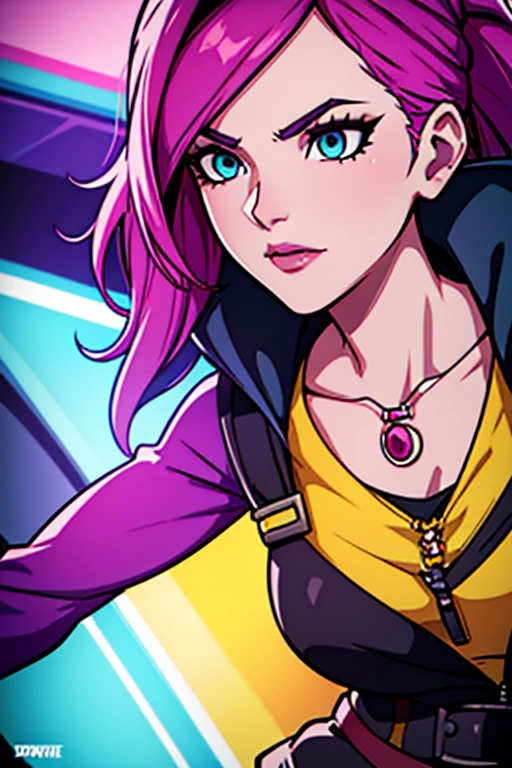 Close-up of a person wearing a pendant and necklace, Fortnite character, as a Fortnite character, Female lead character, Female character, Fortnite cover, realism in style of Save the game, Save the game. Delivering octane, In fortnite skin, solo Female character, Highly detailed figure, Fortnite art style, Realistic Fortnite, Close character, Fortnite style