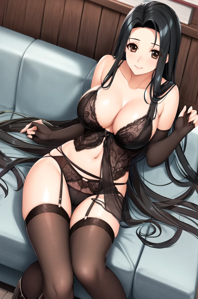 暗いnightの部屋、night、night中、8k,  Highest quality, Realistic, Very detailed、Simple room、Young and beautiful girl、Very large breasts、Please show me the amount、Black Hair、Medium Hair、Fluffy carpet、White Lingerie、garter belt、I spread my legs up and show you my pussy、Show off your、Plump body