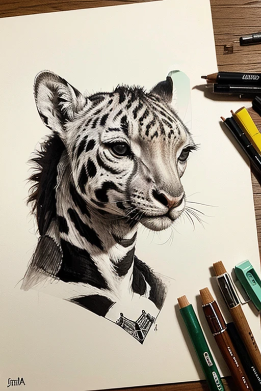 desenho com linhas geometricas de uma girafa
