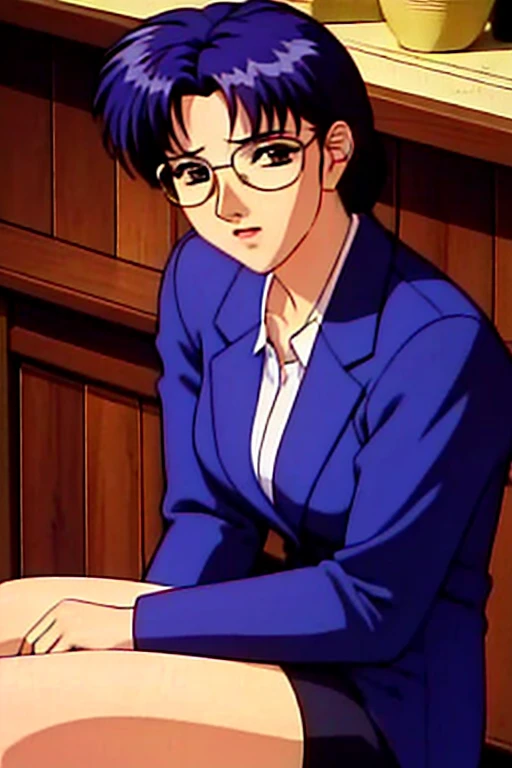 One girl, evening, School, Old wooden house,In front of the window,Sitting upright and motionless,Sitting on the couch,holding a coffee cup,Glasses,Blue jacket,Collared shirt,Long sleeve,Black pencil skirt,pantyhose,purple hair, hair_good,perfect eye, perfect face,View your viewers, blush,(Innocent_big_eye:1.0),(Expressionless:1.3),Age 25,Mature Woman, Long legs, Large Breasts,bright_front_face_Lighting,Film Grain,Fujifilm XT,Physically Based Rendering,(masterpiece,highest quality,Official Art,Very detailed CG ユニティ 8k 壁紙:1.4),(Genuineistic photo),Digital SLR,Ultra-fine illustrations,Very detailed,Very detailed背景,Very detailed background,gorgeous nature refined rendering,Deepening the contours,best bloom,Structure of the film,Cinematic Flowers,Shadows in the movie,Depth of written boundary,Genuineistic,Very complicated,perfection, clean, Professional artwork, Famous works of art,Genuine,perfectionな解剖学,perfectionな比率,Narrow waist,slim calves,Pale skin,Skin Texture,Skin pores,Very detailed肌,detailed beautiful face and eye,Fine eyebrows,Detailed fingers,Detailed toes,Soft lighting, Dramatic lighting,Backlight, 