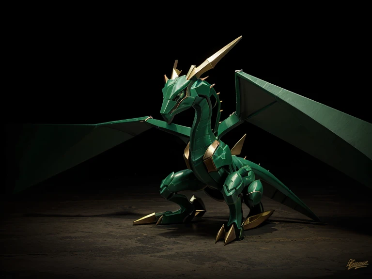Make a legendary Pokémon rayquaza but use the slightly dark emerald color and the gold