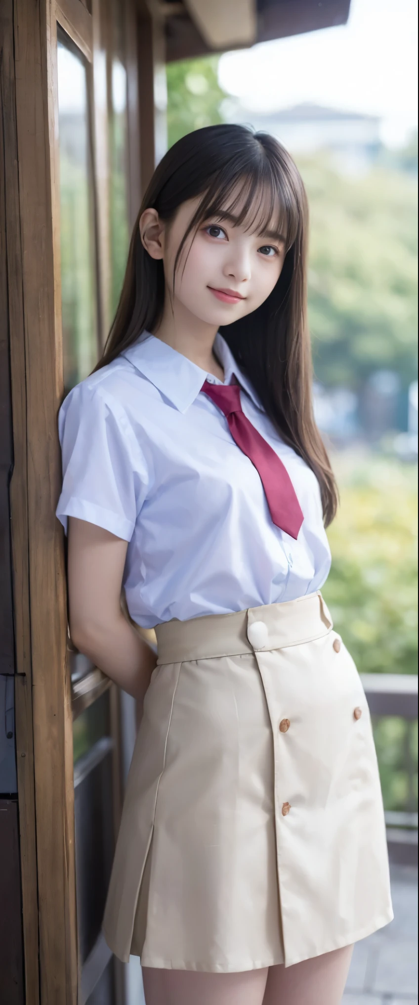 (masterpiece, highest quality:1.2), 8k, 12才のFull nudityの女の子, 85mm,Official AR RAW Photos, スーパースリムなスレンダーbeautiful girl, skirt、上Half BodyHalf BodyFull nudity、He rolled up his sleeveless white shirt.、Showing off your breasts、Beautiful medium breasts、Show me your ears、Naked girls photoshoot、Full nudity, Cute face, close, Half Body, It was a race, Gardenia, beautiful girl, , Thighs, Short sleeve, Station platform、 Looking at the audience, No makeup, (Big smile), Film Grain, chromatic aberration, Sharp focus, Face Light, Bright lighting, 10 generations, Detailed face, Background Blur, (Dark red tie:1.1)、(((((( girl with her shirt tucked up))))))、((((((12才のFull nudity女子高生)))))、Tight waist、Embarrassing pose、Shy and nervous girl、 Sad face