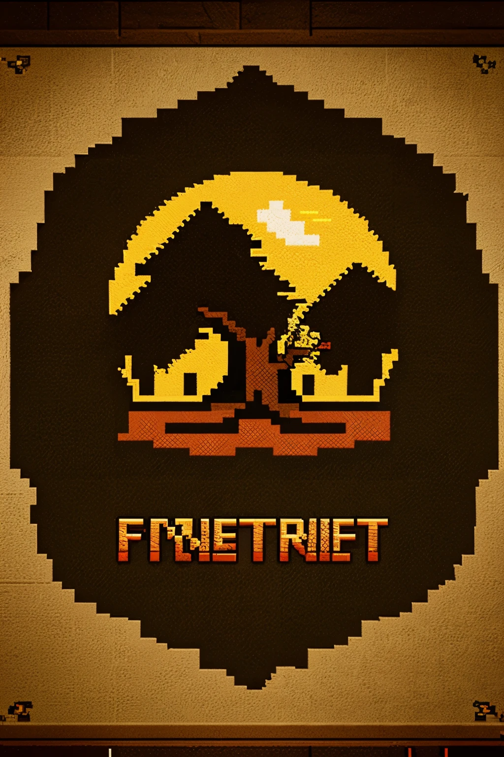 pixel art estilo hora de aventura escrito um logo na frente adventurecraft