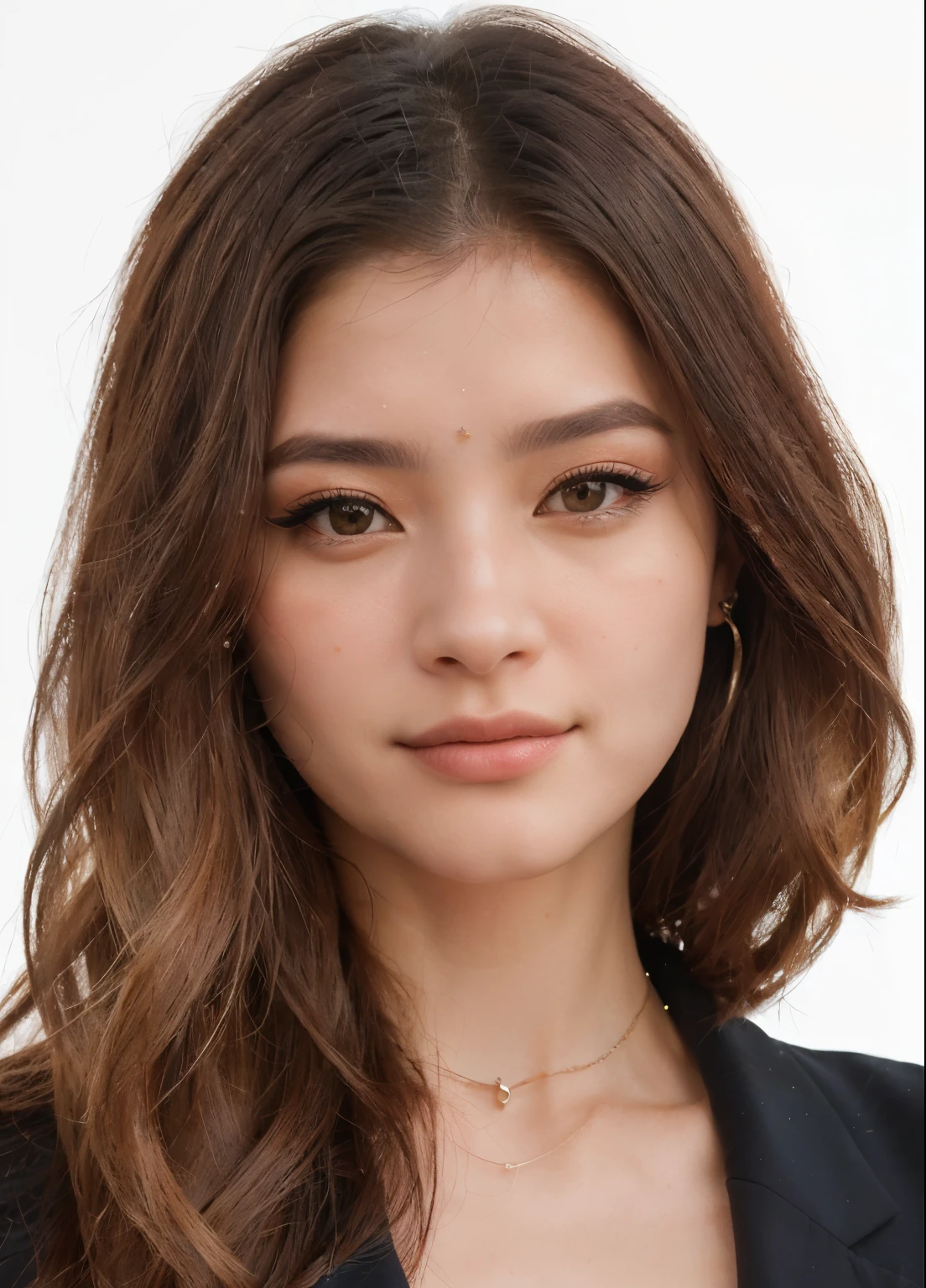 um close de uma mulher com um colar e brincos, pose de perfil glamouroso, pele brilhante, inspirado em Emma Andijewska, inspirado em Dulah Marie Evans, rosto realista detalhado, rosto detalhado realista, avatar da segunda vida, inspirado em Sim Sa-jeong, retrato estilizado h 0, rosto realmente detalhado, Olivia, rosto detalhado e realista