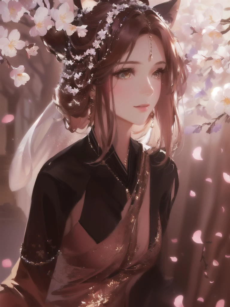 masterpiece, Best quality, (чрезвычайно подробные обои CG Unity 8k), (Best quality), (Best Illustration), (best shadow), absurdity, Realistic lighting, (abyss), beautiful detailed glow, painter Peter Morbacher, Sakura Branches, sakura flowers, Vesna