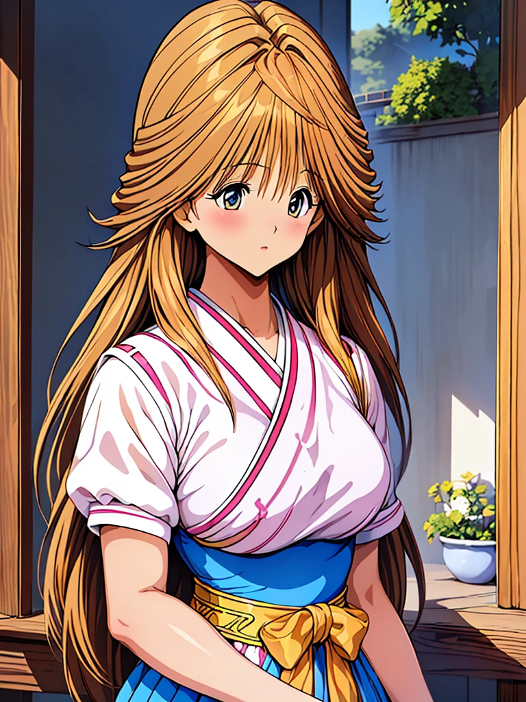 (finely detailed beautiful eyes and detailed face,masterpiece sidelighting,masterpiece,highest quality,detailed,High resolution illustrations),, (One girl,whole body,beautiful girl,Shiny skin,Look down,View your viewers),, (Pink Hair,blue eyes,ribbon,hanbok, korean clothing), (Dressed_Underbust:1.2),Underbust,