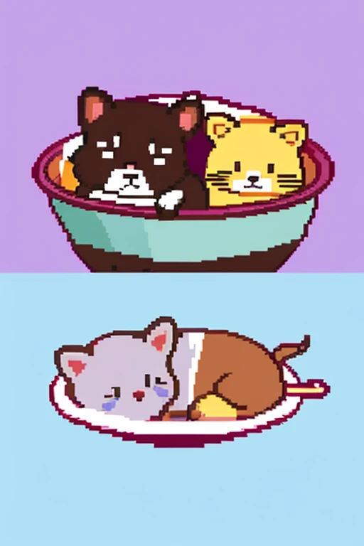 Pixel art、Cute Animals、Are sleeping、unique