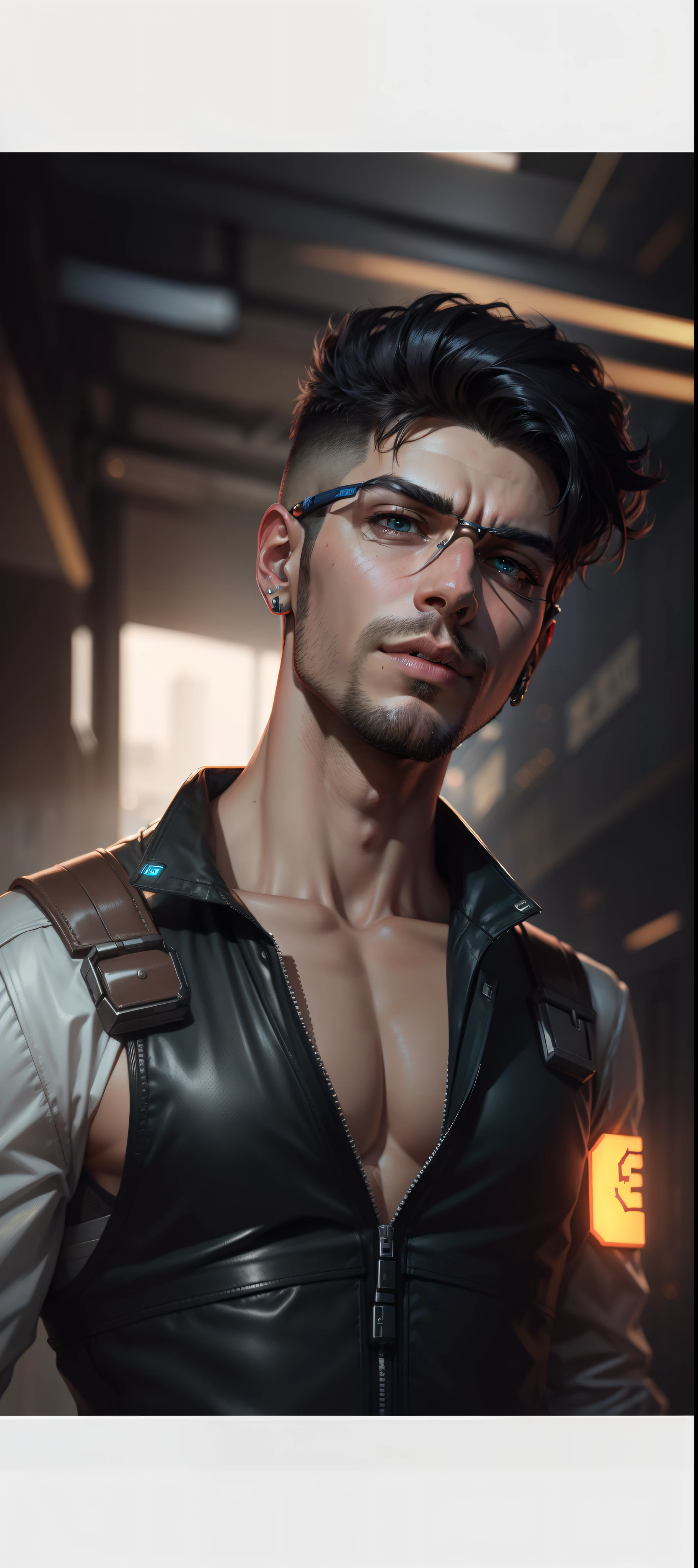 Cyberpunk handsome boy changing background, Realistic Face, 8k, Ultra-realistic