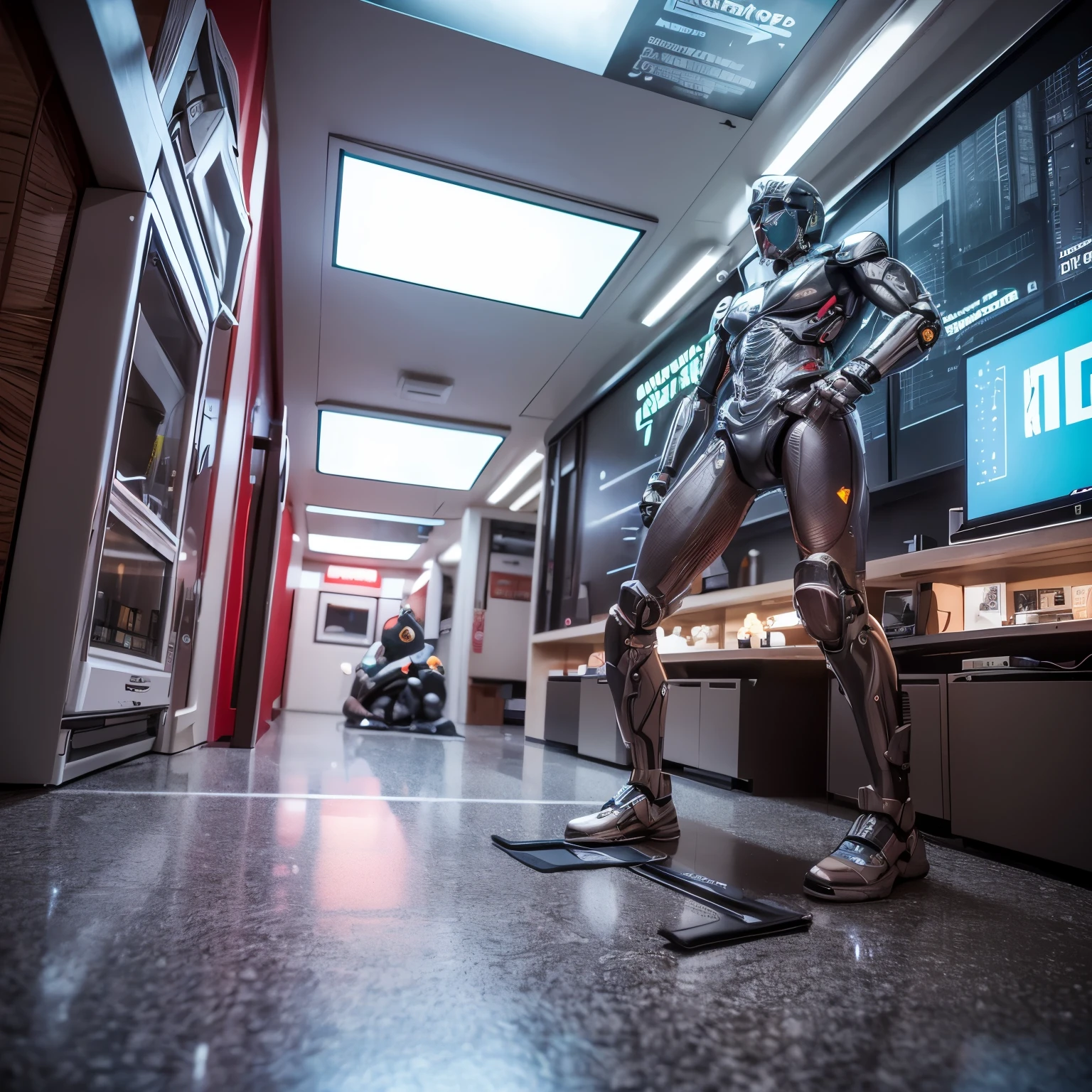 ((calidad superior)), ((obra maestra)), ((realista)), (Los detalles), (fotorrealista:1.5), Humanoid puppets lying on a concrete floor, Science-Fiction, HDR, Trazado de rayos, NVIDIA RTX, Los ultra-Highres, Irreal 5, Sub-Surface Scatterring, PBR texturizado, Post-procesamiento, Anisotropic filtering, Profundidad de campos, maximum sharpness and sharpness, Regla de los tercios、8K RAW、(Luminescent Particles:1.4)、(super-detailed CG、Unidad 8k Fondos de pantalla、lighting like a movie、destello de lente、sharp focus、Arte cyberpunk、arquitectura cyberpunk