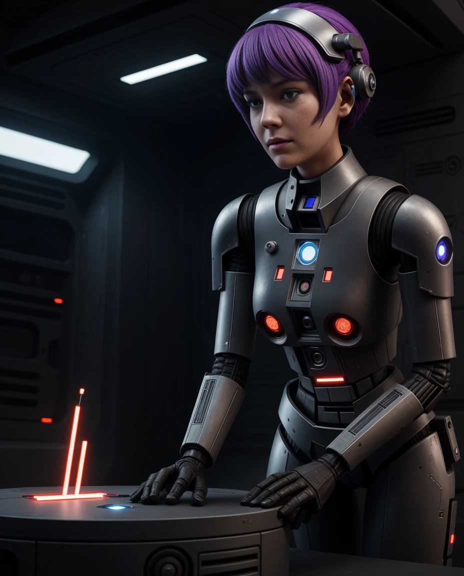 Droid wasted no time beginning the Decraniated surgery on its patient, her file highlighted just how dangerous she was and it had no interest in finding out first hand. With lightning quick precision the droid cut the mandalorians head open, revealing the quivering brain within still rapidly throbbing despite the sedative chemicals flooding it. Without skipping a beat the droid tossed her skullcap into a medical waste bin, she wouldn’t be needing it in her new life. As the droid was preparing for the next step Sabine groaned, her eyes slowly opening as the injection began to wear off. The droid made a surprised beep and rushed over to the woman, quickly gripping her brain and lifting it upwards. With one quick slice of a scalpel the droid severed Sabine’s brainstem, completely separating the rebellious woman from her body. Without her brain Sabine simply went limp, her eyes and mouth drooping with drool flowing from her lips.Normally when a human is converted into a Decraniated their grey matter is simply destroyed, with a droid processing unit installed in its place the brain is no longer needed. This time was different though, the droids master had made special arrangements for what remained of Sabine once her body was made into a servile cyborg. Safely placing Sabines brain to the side the droid got to work connecting the droid control unit to what remained of Sabine’s brainstem, functionally making her a droid with a human body that only exists to serve.
