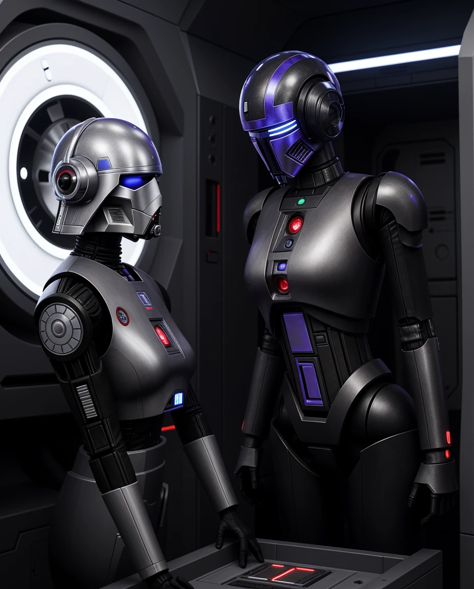 Droid wasted no time beginning the Decraniated surgery on its patient, her file highlighted just how dangerous she was and it had no interest in finding out first hand. With lightning quick precision the droid cut the mandalorians head open, revealing the quivering brain within still rapidly throbbing despite the sedative chemicals flooding it. Without skipping a beat the droid tossed her skullcap into a medical waste bin, she wouldn’t be needing it in her new life. As the droid was preparing for the next step Sabine groaned, her eyes slowly opening as the injection began to wear off. The droid made a surprised beep and rushed over to the woman, quickly gripping her brain and lifting it upwards. With one quick slice of a scalpel the droid severed Sabine’s brainstem, completely separating the rebellious woman from her body. Without her brain Sabine simply went limp, her eyes and mouth drooping with drool flowing from her lips.Normally when a human is converted into a Decraniated their grey matter is simply destroyed, with a droid processing unit installed in its place the brain is no longer needed. This time was different though, the droids master had made special arrangements for what remained of Sabine once her body was made into a servile cyborg. Safely placing Sabines brain to the side the droid got to work connecting the droid control unit to what remained of Sabine’s brainstem, functionally making her a droid with a human body that only exists to serve.