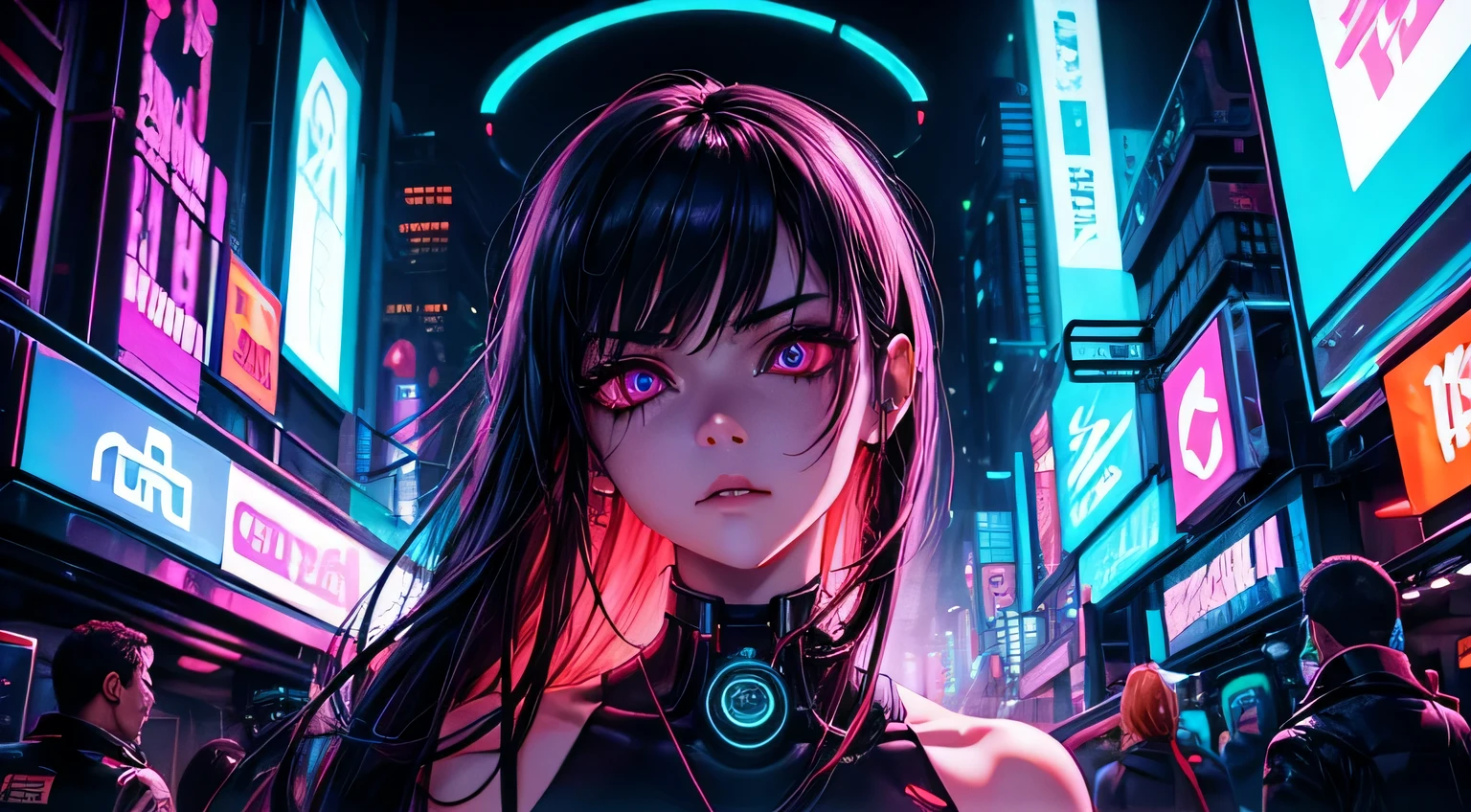 Cyberpunk,
Female,
crowded
Neon lights,
futuristic scenery,
perfect depiction of eyes,
perfect expression,