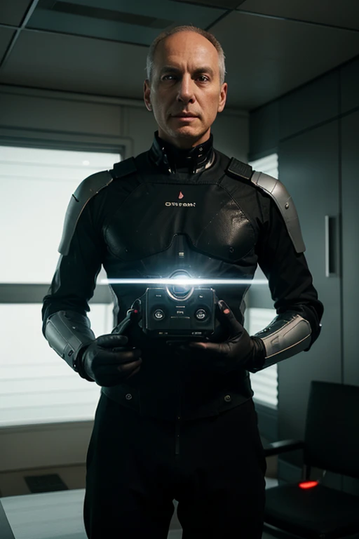 /imagine prompt: In a futuristic era where cybernetics and bioengineering flourished, the renowned Dr. Benjamin Hartman lived in Neo-Citron, the world capital of technology. Overcome by pain after his wife Emily's death, he immersed himself in research to bring her back. Modern, scientific, labs, synthetic, Sony A7IV, f/1.4 lens, wide shot, --style raw --stylize 100 --ar 16:9 --v 6