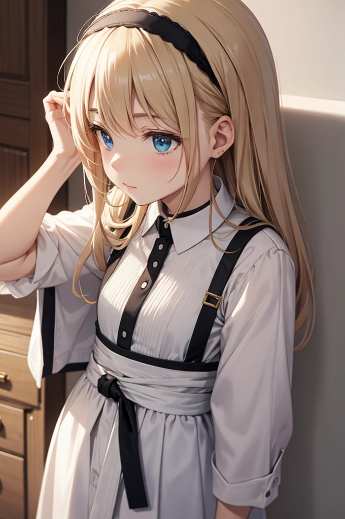 best quality,masterpiece,white background,white shirt,short pleated skirt,upper body,Fair skin,blunt bangs,gladient hair,loosen clothing around the neck,look down on,extremely long hair,spreading hair,ivory hair,loafers,troll face,wet,children,young,girl,Sweat,drooling,open one's mouth