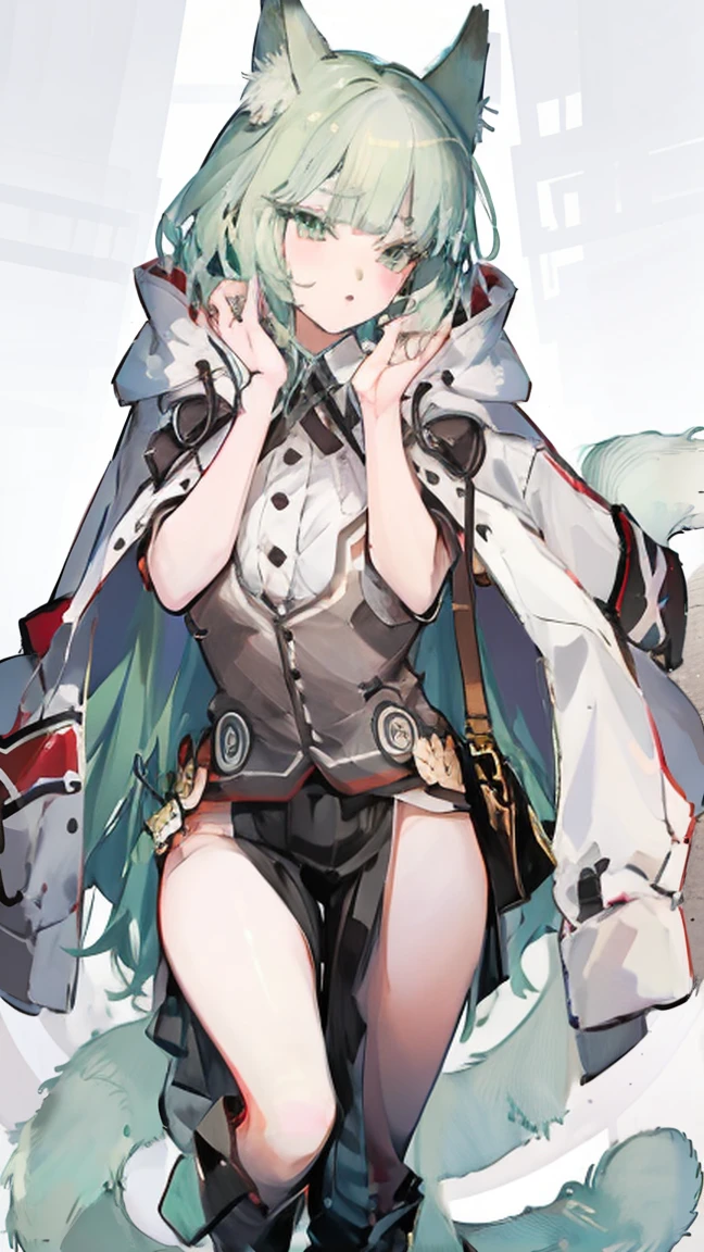 女の子1人, Silbernes Haar, Lange Haare, blaue Augen, mittlerer Brustumfang, Schwarze Kleidung, nackt, Suggestive expression, Schwarzes Katana, on a street, 1 Schleim, Sex