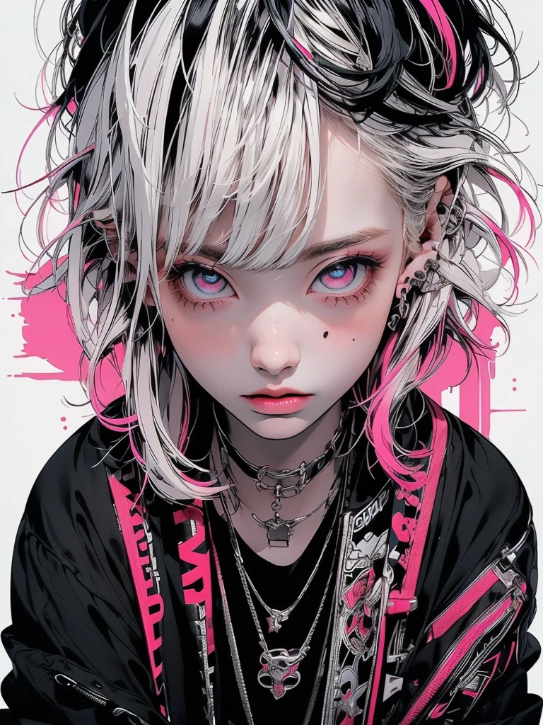 ((((dramatic))), (((gritty))), (((intense))) film poster featuring a young platinum white hair woman as the central character. She stands confidently in the center of the poster, wearing a stylish and edgy Harajuku-inspired hip hop outfit, with a determined expression on her face. The background is aesthetic atmospheric dark and gritty, with a sense of danger and intensity. The text is bold and attention-grabbing, with a catchy tagline that adds to the overall feeling of drama and excitement. The color palette is mainly dark with splashes of vibrant neon colors, giving the poster a dynamic and visually striking appearance,tachi-e
(magazine:1.3), (cover-style:1.3), fashionable, woman, vibrant, outfit, sexy seductive posing, front, colorful, dynamic, background, elements, confident, expression, holding, statement, accessory, majestic, coiled, around, touch, scene, text, cover, bold, attention-grabbing, title, stylish, font, catchy, headline, larger, striking, modern, trendy, focus, fashion,