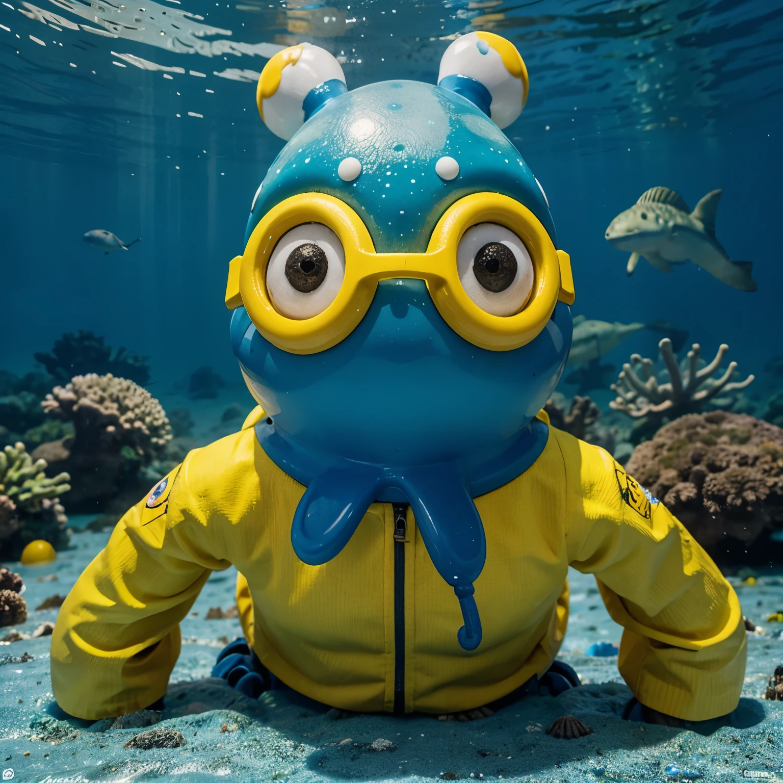 Polvo de brinquedo azul com tentaculos removiveis