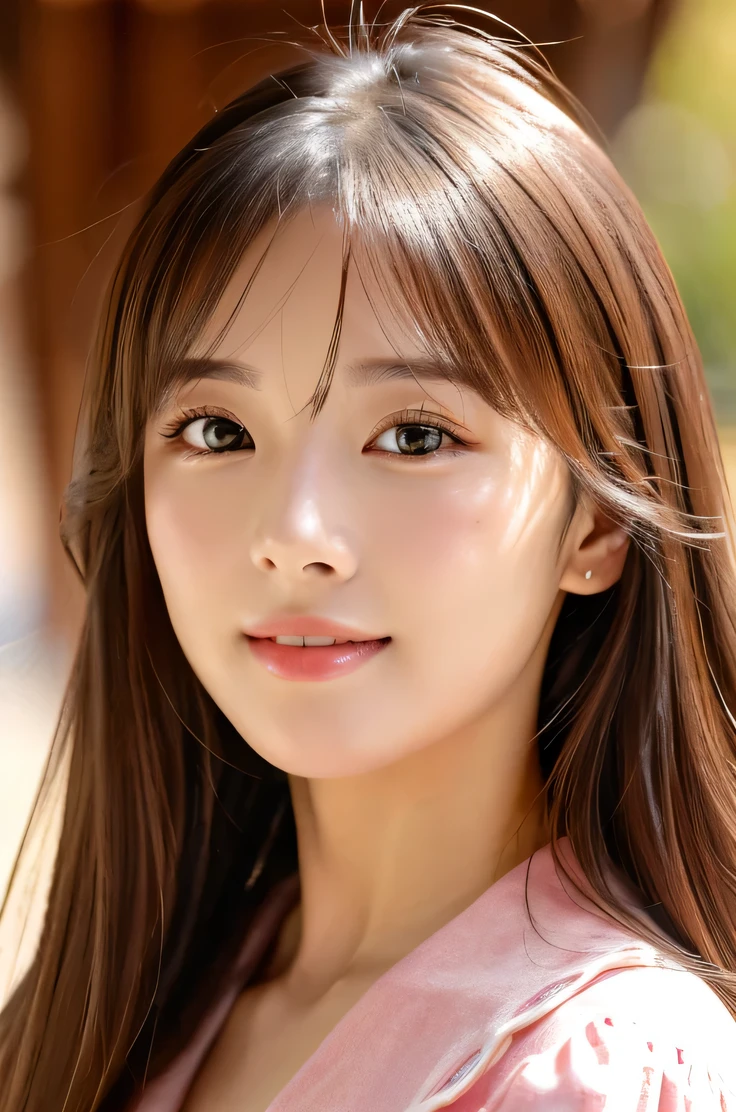(((8k,Attention to detail,Attention to detail、highest quality,masterpiece,Attention to detail,alone))),RAW Photos & Realistic atmosphere,Beautiful dark eyes,Mouth Details,Glossy Lips,Thin eyebrows,beautiful Eyes、Soft white skin that shines in every detail、Her deep black eyes are very beautiful,Lip details、Very beautiful face,Very beautiful face、Lively Faces,beautiful, Glowing Lips,beautiful Eyebrows,Infinite Reality, Realistic Young Gravure Idol,Very cute woman , Young Gravure Idol, Young Gravure Idol, とても美しくてかわいいbeautiful 21 year old beauty,Incredibly beautiful and elegant,beautiful 21 year old beauty,Natural soft light,(Shiny Hair,,beautiful and kind eyes:1.5),A kind smile,Shapely breasts,A little brown hair,Medium Long Hair,beautiful posture,No makeup,Watching the Future,Red Shirt,