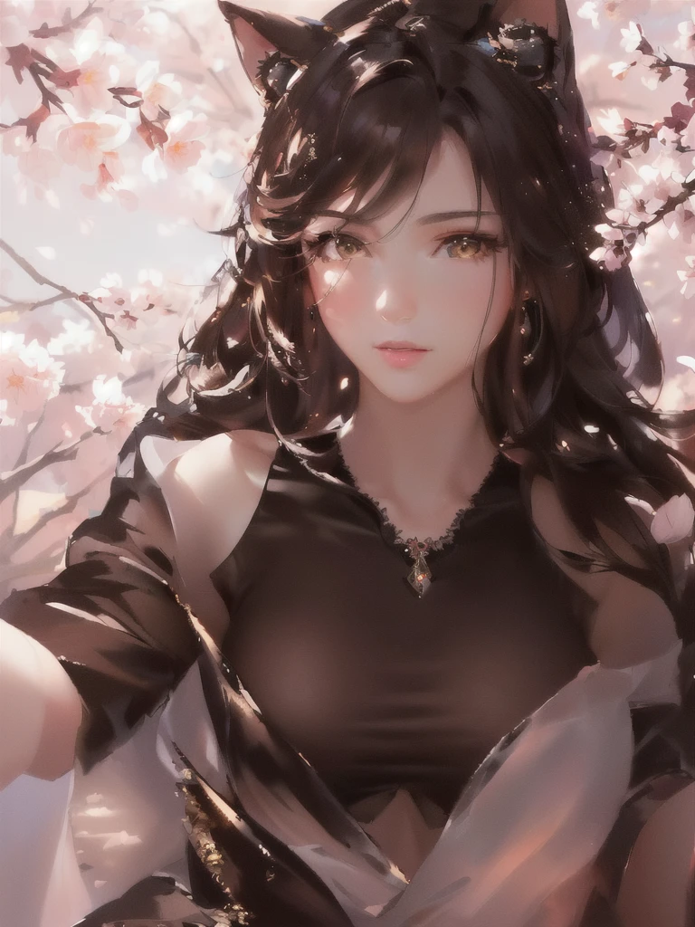masterpiece, Best quality, (чрезвычайно подробные обои CG Unity 8k), (Best quality), (Best Illustration), (best shadow), absurdity, Realistic lighting, (abyss), beautiful detailed glow, painter Peter Morbacher, Sakura Branches, sakura flowers, Vesna