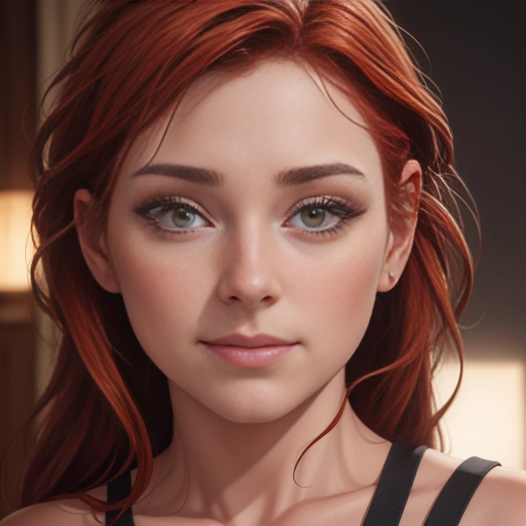 Hyperrealistic art portrait, pretty woman, red hair, perfect face, Extremely high-resolution details, photographic, realism pushed to extreme, fine texture, incredibly lifelike, sharp, extreme detailed, HD, HDR, masterpiece, 8k, fine art, oil painting, best quality, best resolution, vivid colors, detailed, sharp, HD, HDR, best quality, best resolution