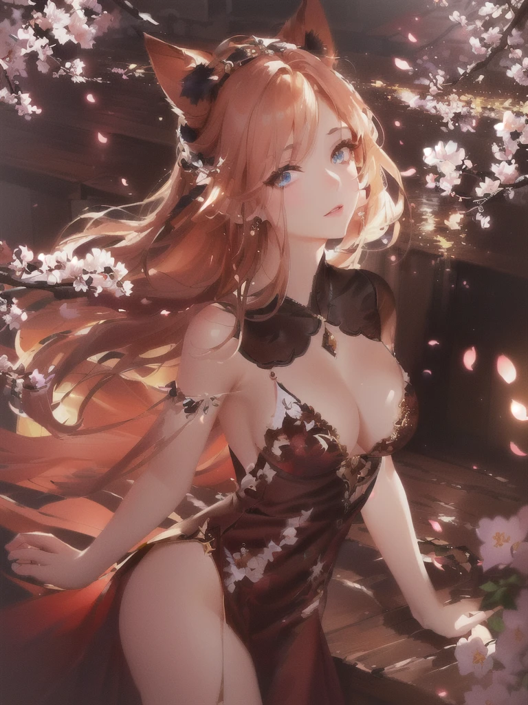 masterpiece, Best quality, (чрезвычайно подробные обои CG Unity 8k), (Best quality), (Best Illustration), (best shadow), absurdity, Realistic lighting, (abyss), beautiful detailed glow, painter Peter Morbacher, Sakura Branches, sakura flowers, Vesna