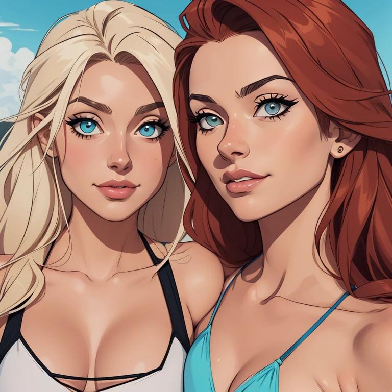 Personagem feminina Olivia Wilde em Imagem de desenho animado de uma mulher .Ilustra??o estilo desenho animado, estilo de arte dos desenhos animados, estilo de arte dos desenhos animados, digital illustration style, design de personagens altamente detalhado, arte digital detalhada coragem, Forest fan art, Design de personagens de retrato, beautiful digital illustration, retrato de alta qualidade, Arte em quadrinhos, mulher jovem cabelo com transas lindas . Beautiful lined eyes Medium large bust and wonderful sexy clothes. image expression of sexual desire from the waist to the illustration a woman in a bikini and sneakers next to another woman, anime illustration , proportions , beautiful arte conceitual de corpo inteiro, realistic bikini, retrato de corpo inteiro de um curta!Cartoon style very detailed face style digital illustration artgerm style, Arte conceitual de anime, Illustration of, detailed arte conceitual de corpo inteiro, design de personagens de arte conceitual de, arte detalhada de personagem de anime, corpo , Full body photos Cartoon style digital illustration and portrait style