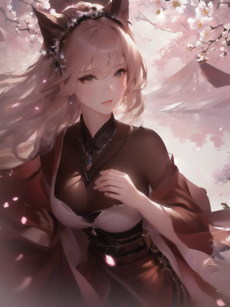 masterpiece, Best quality, (чрезвычайно подробные обои CG Unity 8k), (Best quality), (Best Illustration), (best shadow), absurdity, Realistic lighting, (abyss), beautiful detailed glow, painter Peter Morbacher, Sakura Branches, sakura flowers, Vesna