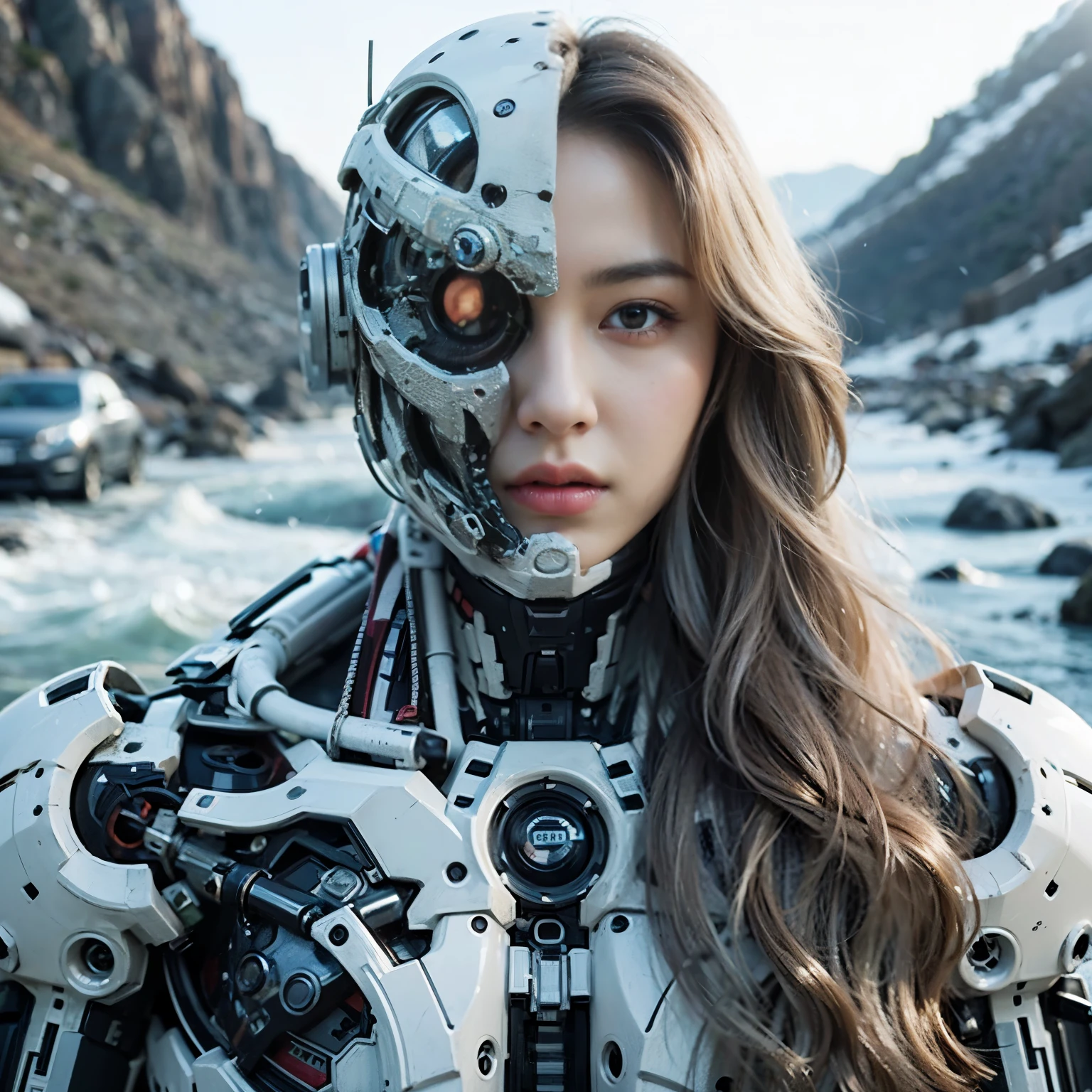 (masterpiece, best quality:1.2), (8k uhd, 16k, 32k, ultra high res), (photorealistic:1.37), (RAW photo), ultimate-realistic, ultimate-realistic details, ultimate-realistic texture, ultimate-intricate details, ultimate-realistic lighting, ultimate-realistic shadow, japanese girl, ultimate-cute face, ultimate-RAW skin, ultimate-realistic eyes, woman in powered suit, cannon mounted on shoulder, very cute face, mechanical, extremely intricate details, full body shot, ultimate photorealistic, clear stream